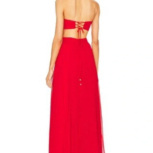 PatBO | Cut-Out  Maxi Dress - Candy Red - NWT - Small / Size 4 - Picture 7 of 10